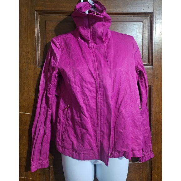 Talbots Hot Pink Metallic Sheen Utility Jacket - Picture 5 of 11